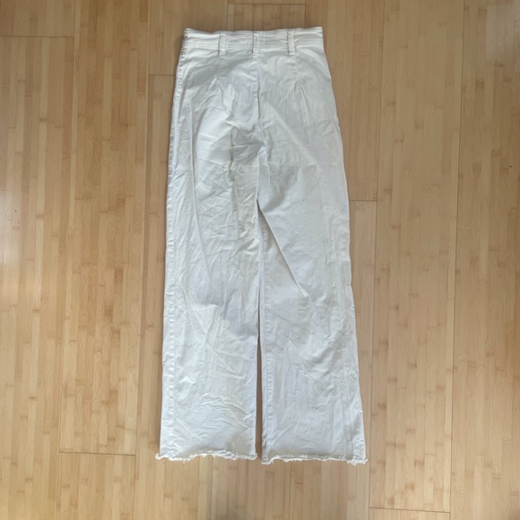 Marine Layer Full Length Raw Edge Bridget Pant in Cream, Size 4 - Picture 4 of 8